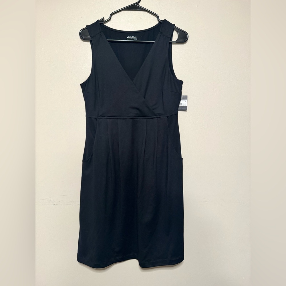 NWT Eddie Bauer Classic Black Midi Dress
